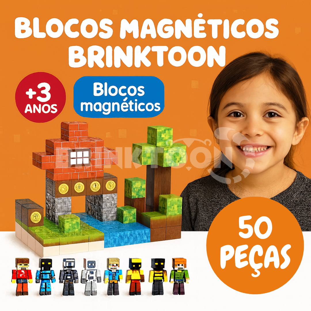 Blocos Magnéticos Brinktoon™ - Aventuras Sem Limites!
