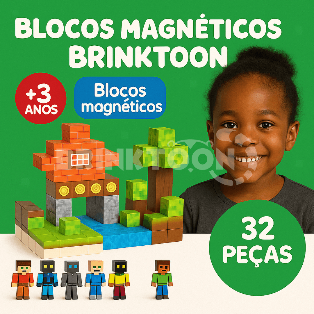 Blocos Magnéticos Brinktoon™ - Aventuras Sem Limites!