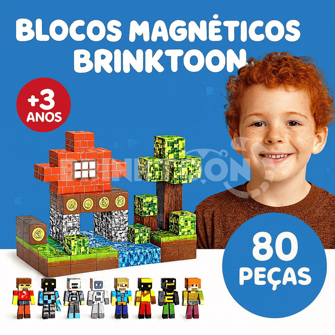 Blocos Magnéticos Brinktoon™ - Aventuras Sem Limites!