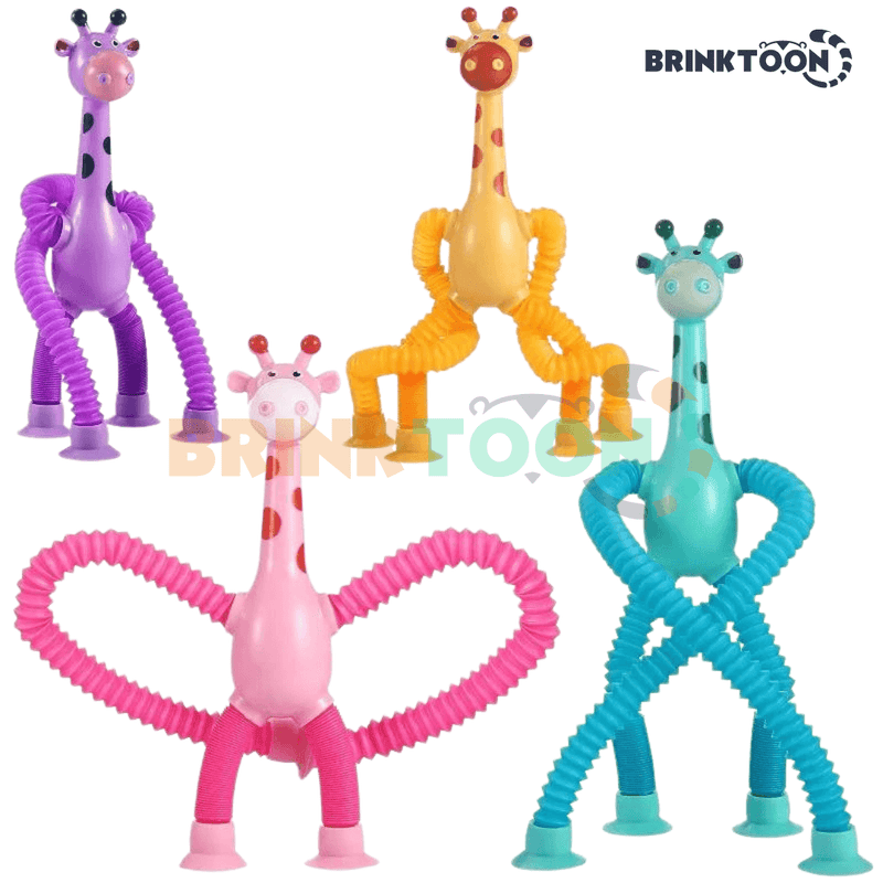 Kit 4 Girafas Flexíveis e Divertidas - Brinktoon™