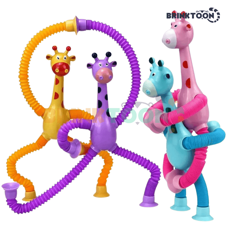 Kit 4 Girafas Flexíveis e Divertidas - Brinktoon™