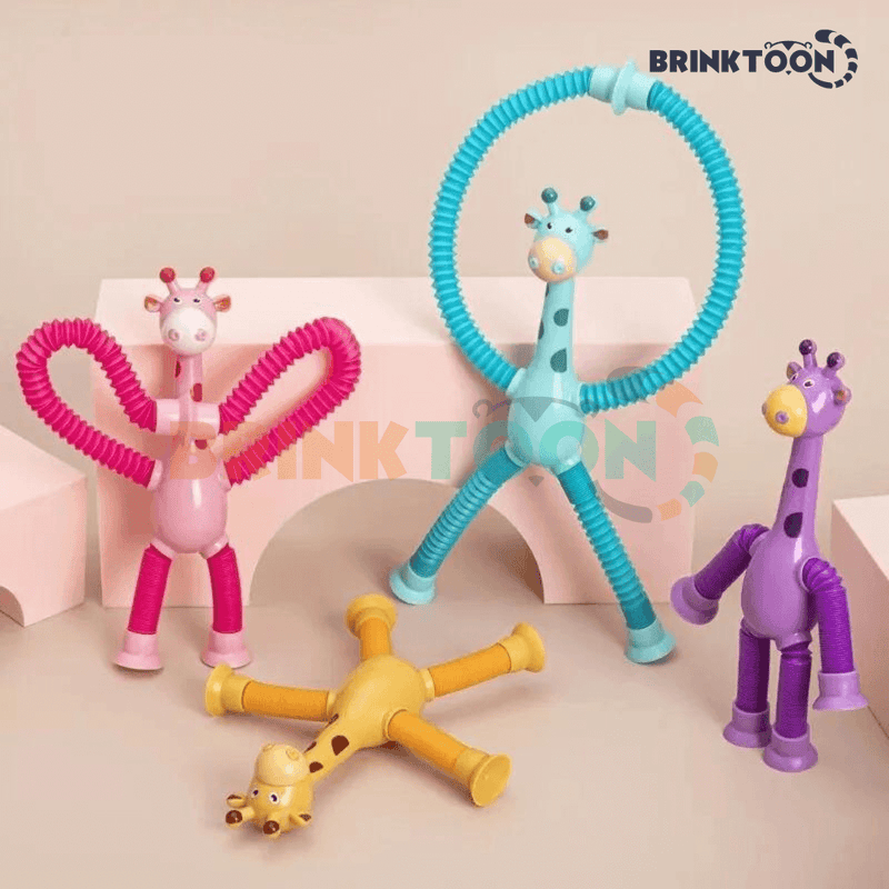 Kit 4 Girafas Flexíveis e Divertidas - Brinktoon™