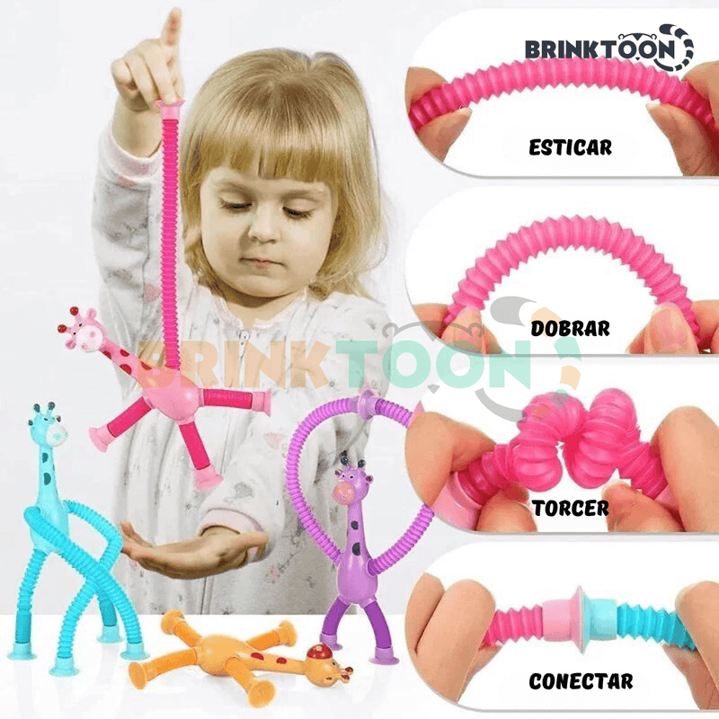 Kit 4 Girafas Flexíveis e Divertidas - Brinktoon™