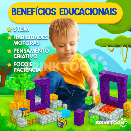 Blocos Magnéticos Brinktoon™ - Aventuras Sem Limites!