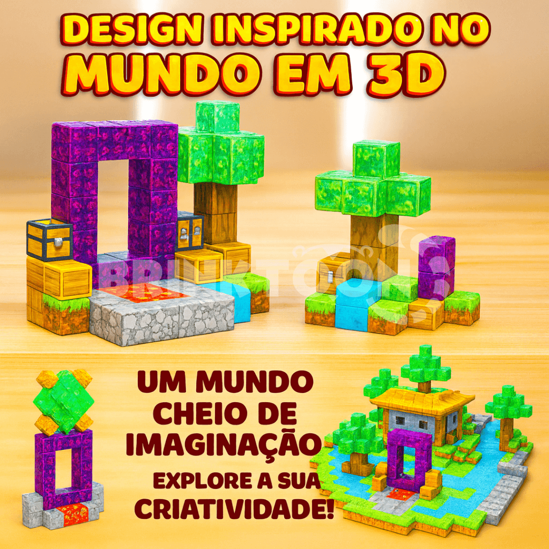 Blocos Magnéticos Brinktoon™ - Aventuras Sem Limites!