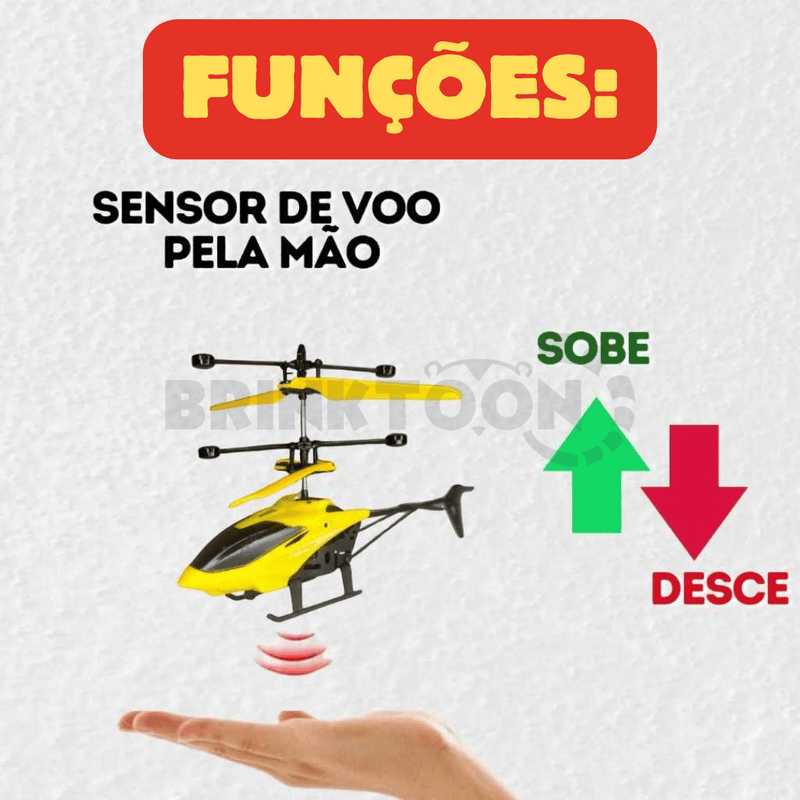 JetFusion Brinktoon™ - Helicóptero com Controle Remoto e Alta Resistência