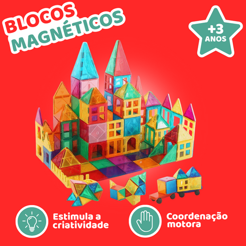 Blocos Magnéticos 3D Criativos Brinktoon™
