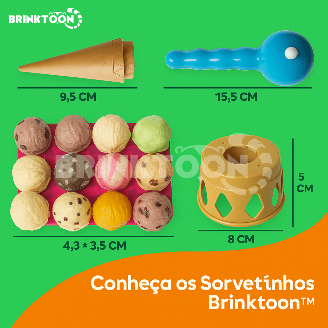 Sorvetinhos Empilháveis Brinktoon™ – Estimula Coordenação, Fala e Paciência de Forma Lúdica e Divertida