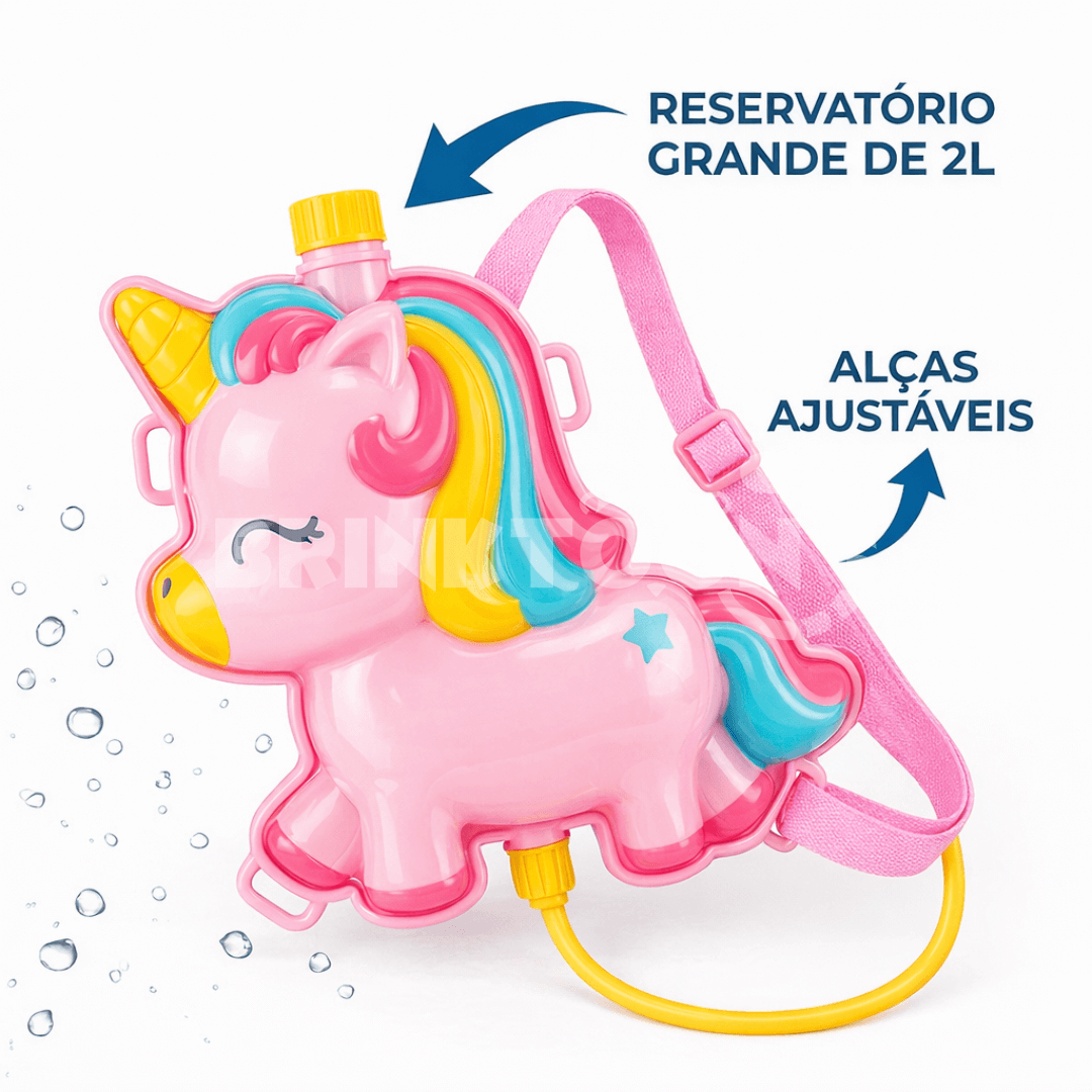 AquaBlast Brinktoon™ - Mochila com Lançador de Água Infantil