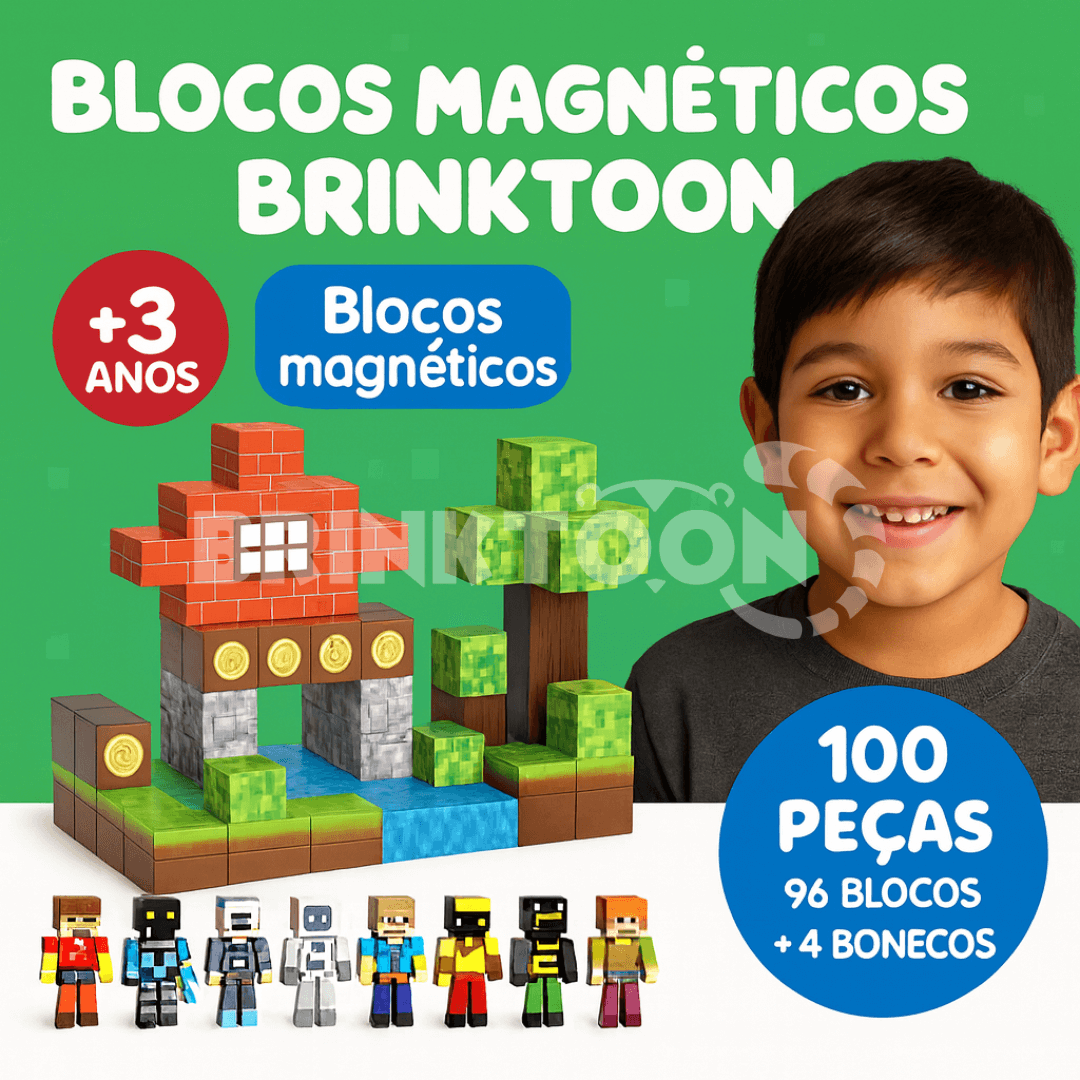 Blocos Magnéticos Brinktoon™ - Aventuras Sem Limites!