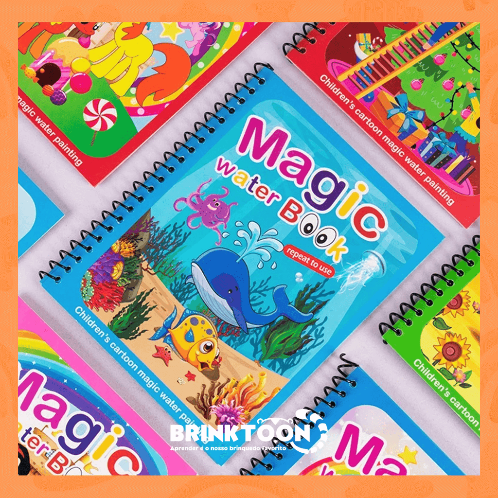 Kit 3 Livros Encantados Brinktoon™ – Pinte com Água, Reutilize Sempre e Diga Adeus à Bagunça!