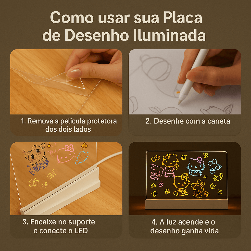 Quadro Mágico Brinktoon™ - Desenhe. Brilhe. Imagine. ✨
