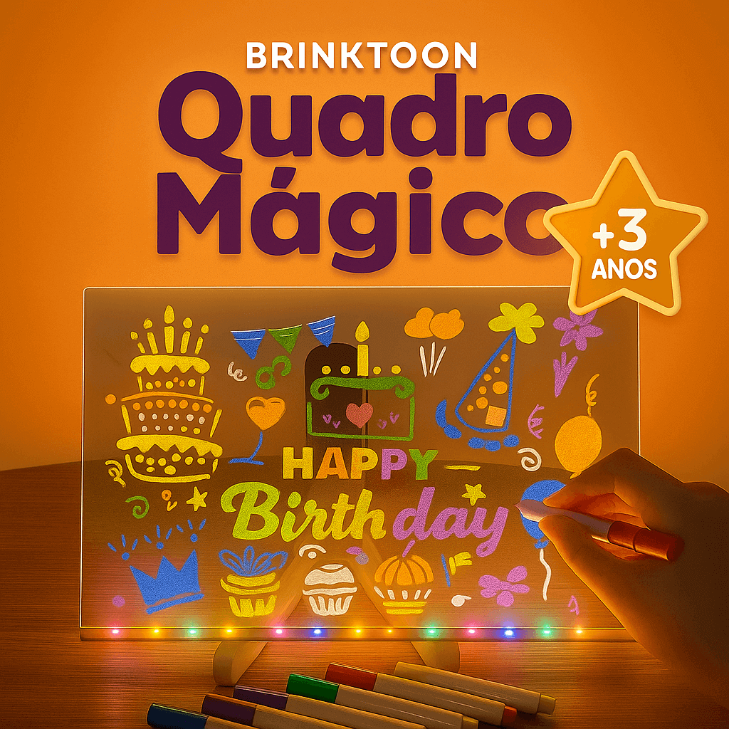 Quadro Mágico Brinktoon™ - Desenhe. Brilhe. Imagine. ✨