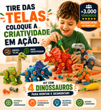 MonterSauros Brinktoon™ — Kit Educativo com 4 Dinossauros para Montar e Desmontar