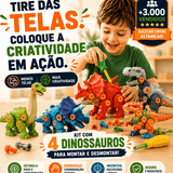 MonterSauros Brinktoon™ — Kit Educativo com 4 Dinossauros para Montar e Desmontar