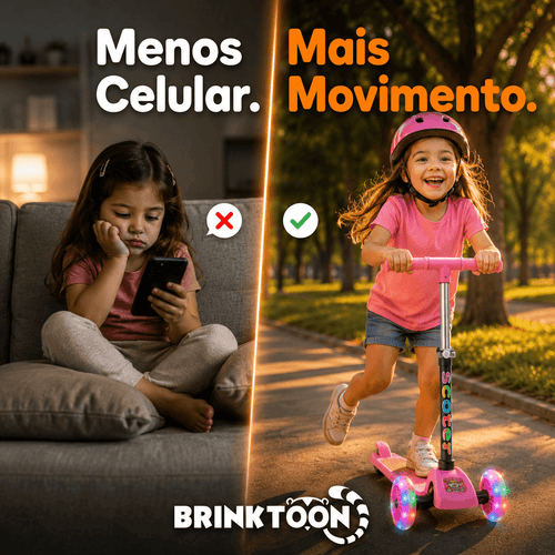 FlashRide Brinktoon™ – O Patinete Infantil de 3 Rodas Dobrável com LED